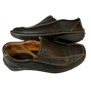 Born Women's Black Leather Loafers Moccasins Shoes 6 M EU 36.5 Slip On Flats
